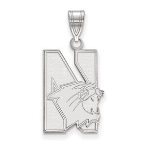 Sterling Silver Northwestern U. Large Logo Pendant